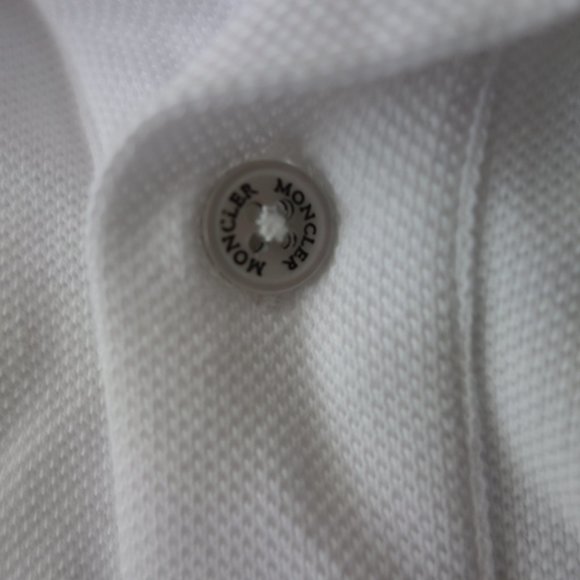 Moncler White 100% Cotton Polo Size L - Picture 5 of 13